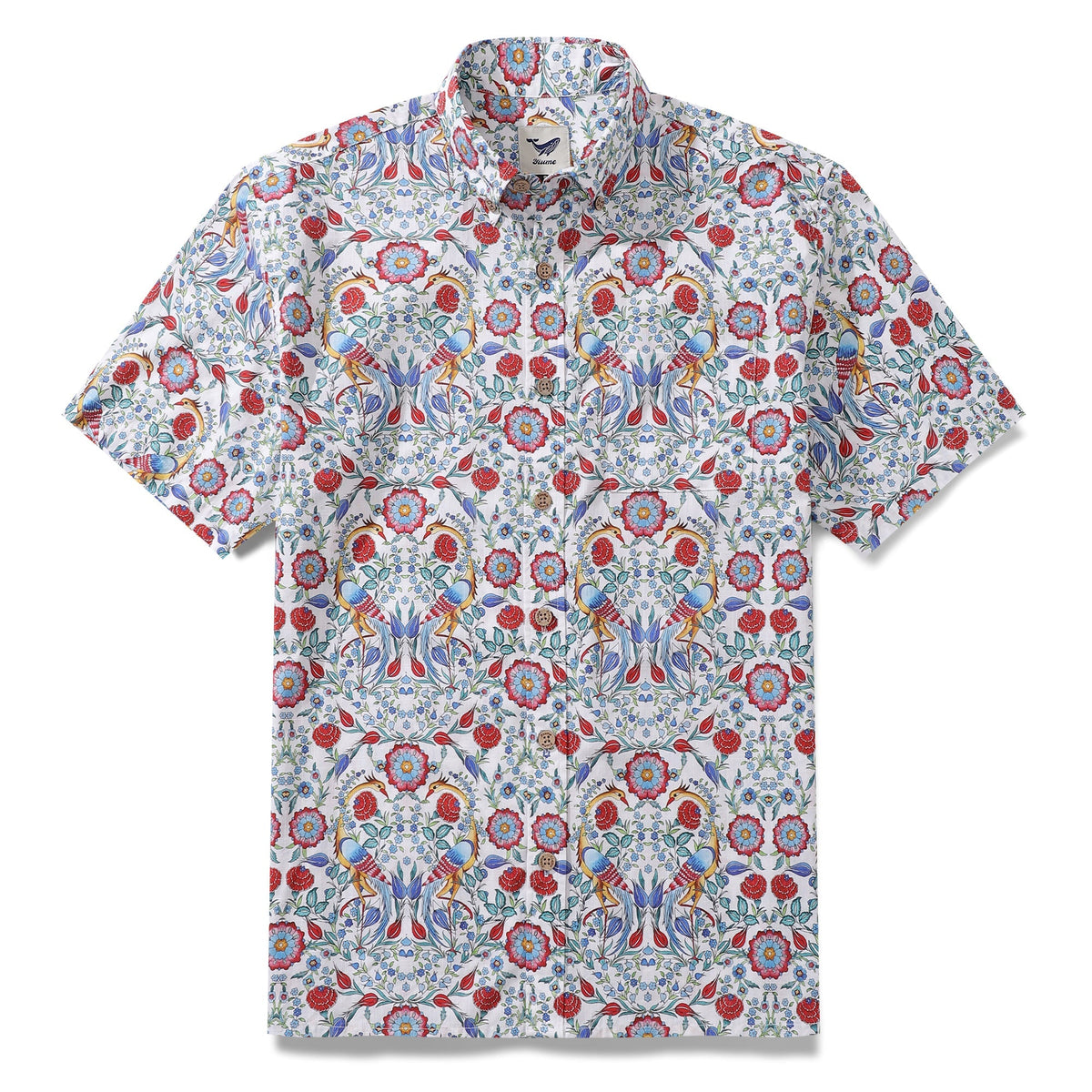 Men's Hawaiian Shirt Turkish Design Art Studio Cotton Button-down Short Sleeve Aloha Shirt By GND Art Studio