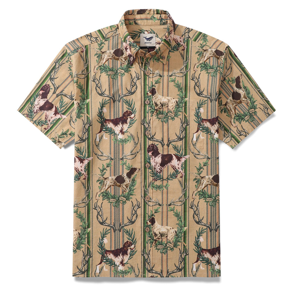 Hawaiian Shirt For Men Sleuth Hound Button-down Shirt Short Sleeve 100% Cotton Shirt By Yakima