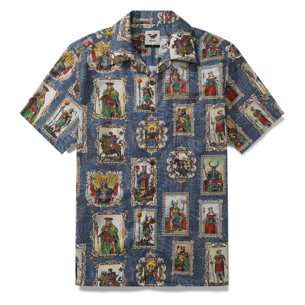 Hawaiian Shirt For Men The Twelve Main Gods Print Shirt Camp Collar 100% Cotton By Sun