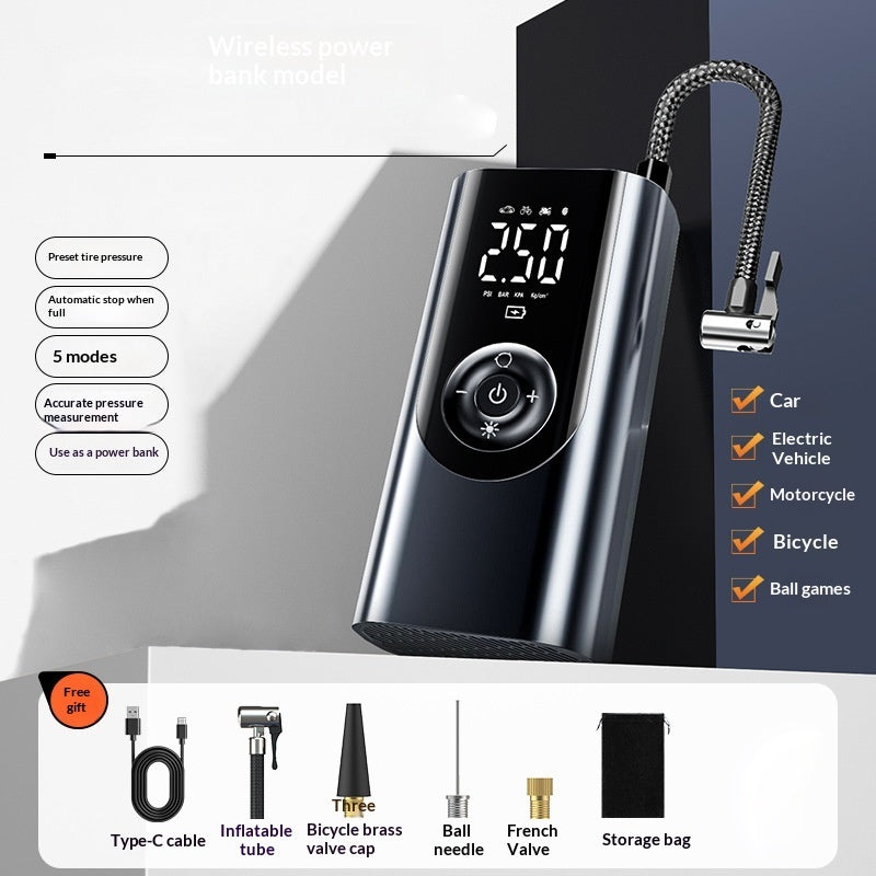 Portable Wireless Car Air Pump With Tire Pressure Monitoring