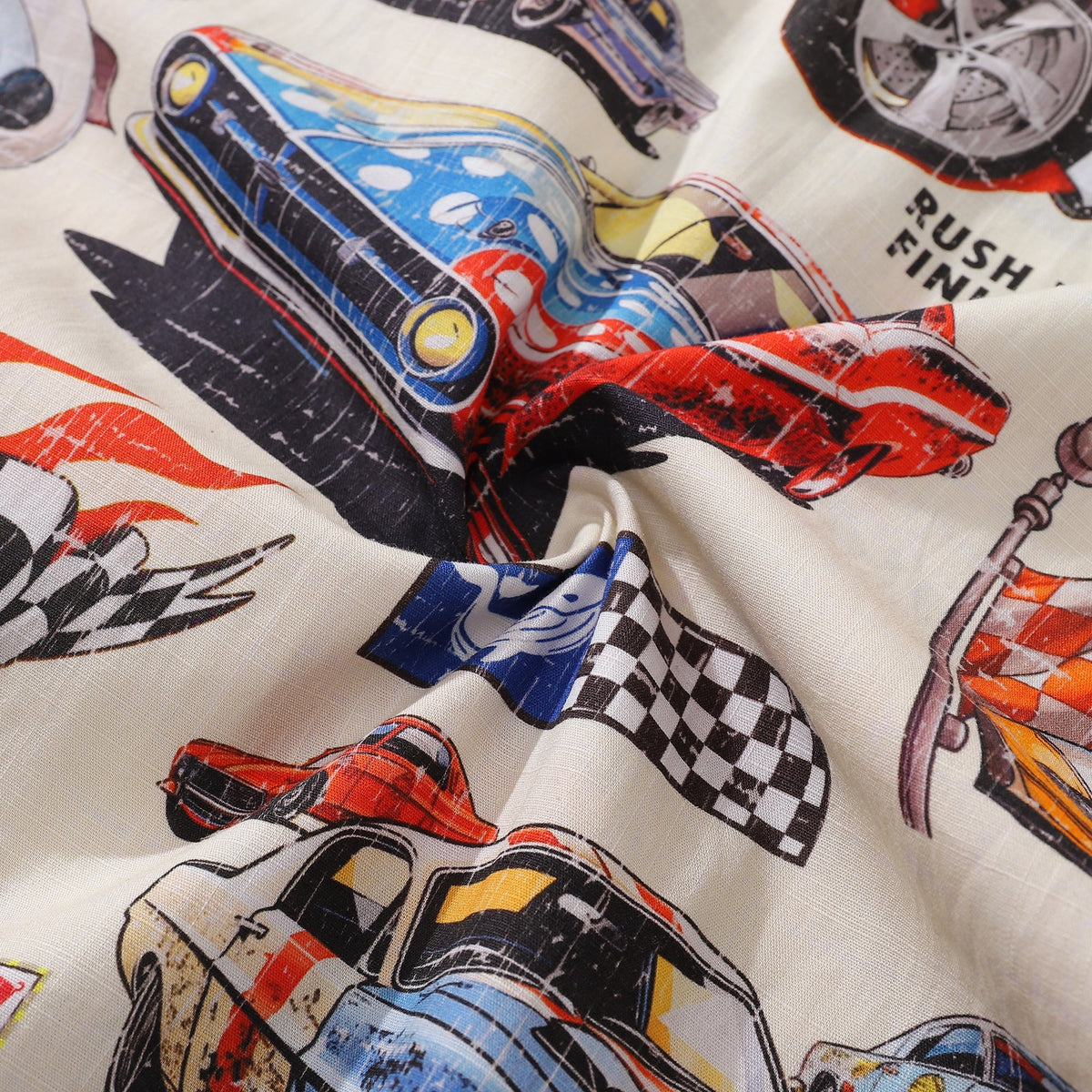 Hawaiian Shirt For Men Racing Flames Print Shirt Camp Collar 100% Cotton By Sun