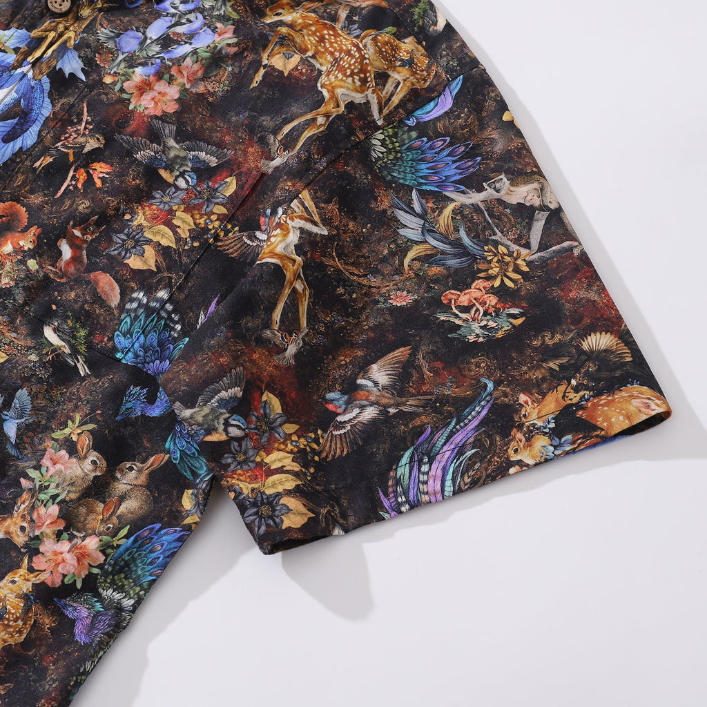 Men's Hawaiian Shirt Figurative Art Cotton Button-down Short Sleeve Aloha Shirt By Yakima
