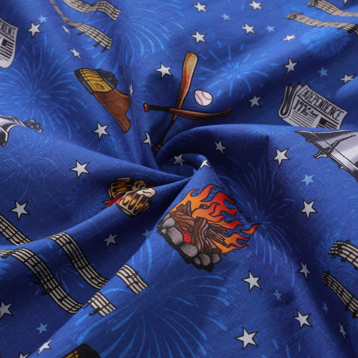 Independence Day Hawaiian Shirt For Men Celebrating Freedom Shirt Camp Collar 100% Cotton By Sun