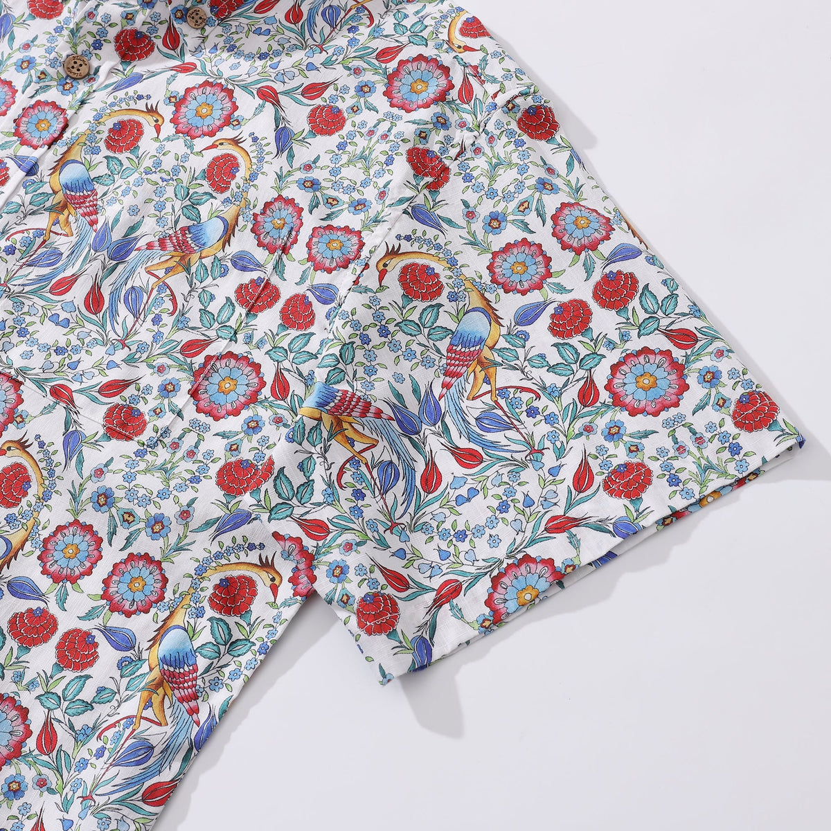 Men's Hawaiian Shirt Turkish Design Art Studio Cotton Button-down Short Sleeve Aloha Shirt By GND Art Studio