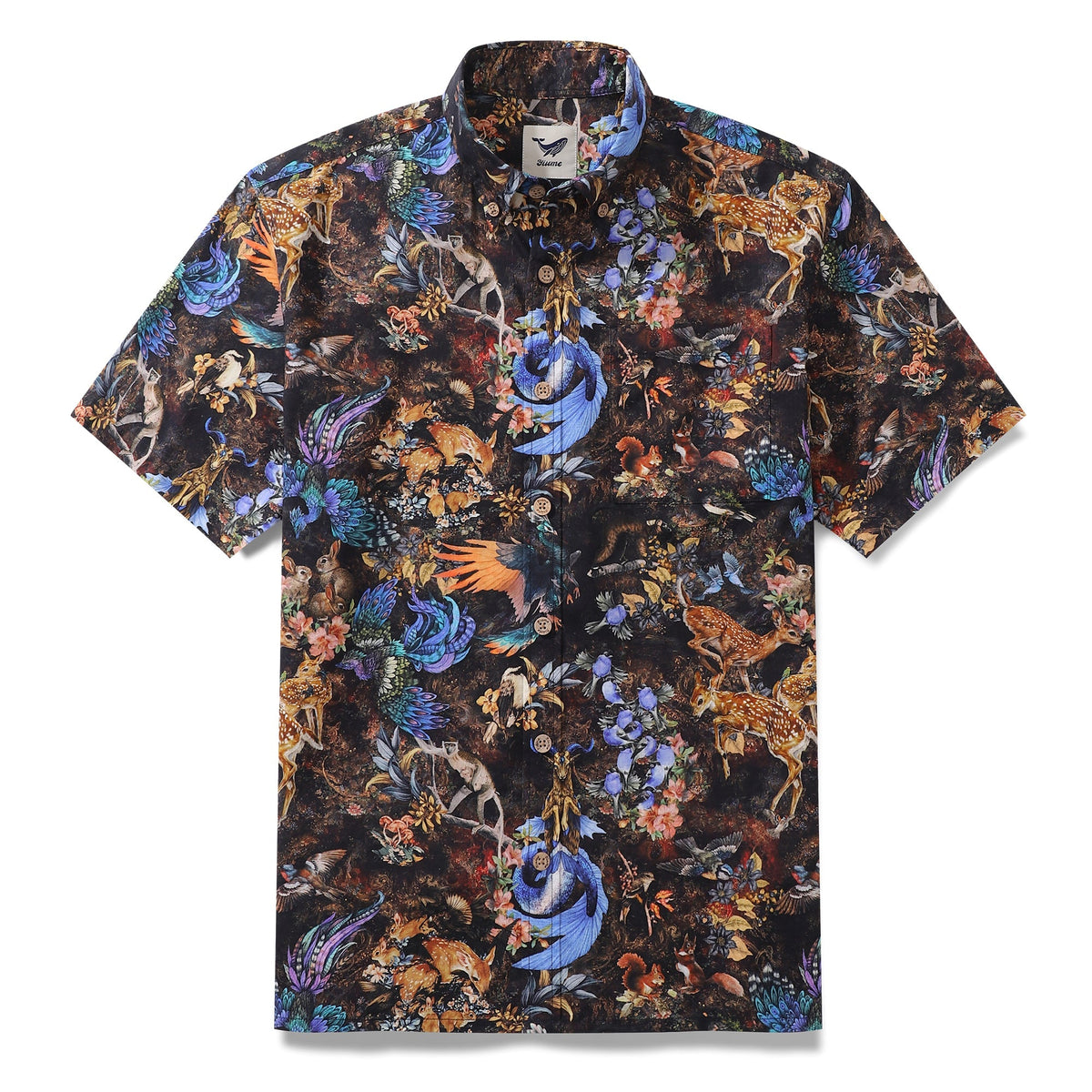 Men's Hawaiian Shirt Figurative Art Cotton Button-down Short Sleeve Aloha Shirt By Yakima