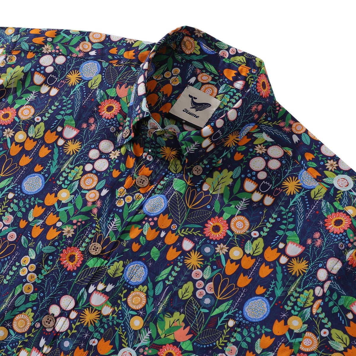 Floral Hawaiian Shirt For Men Button-down Short Sleeve 100% Cotton Shirt By Rachel Parker