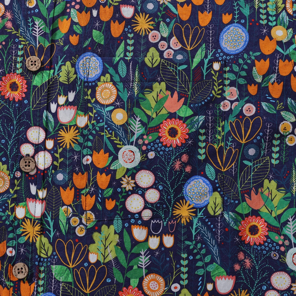 Floral Hawaiian Shirt For Men Button-down Short Sleeve 100% Cotton Shirt By Rachel Parker