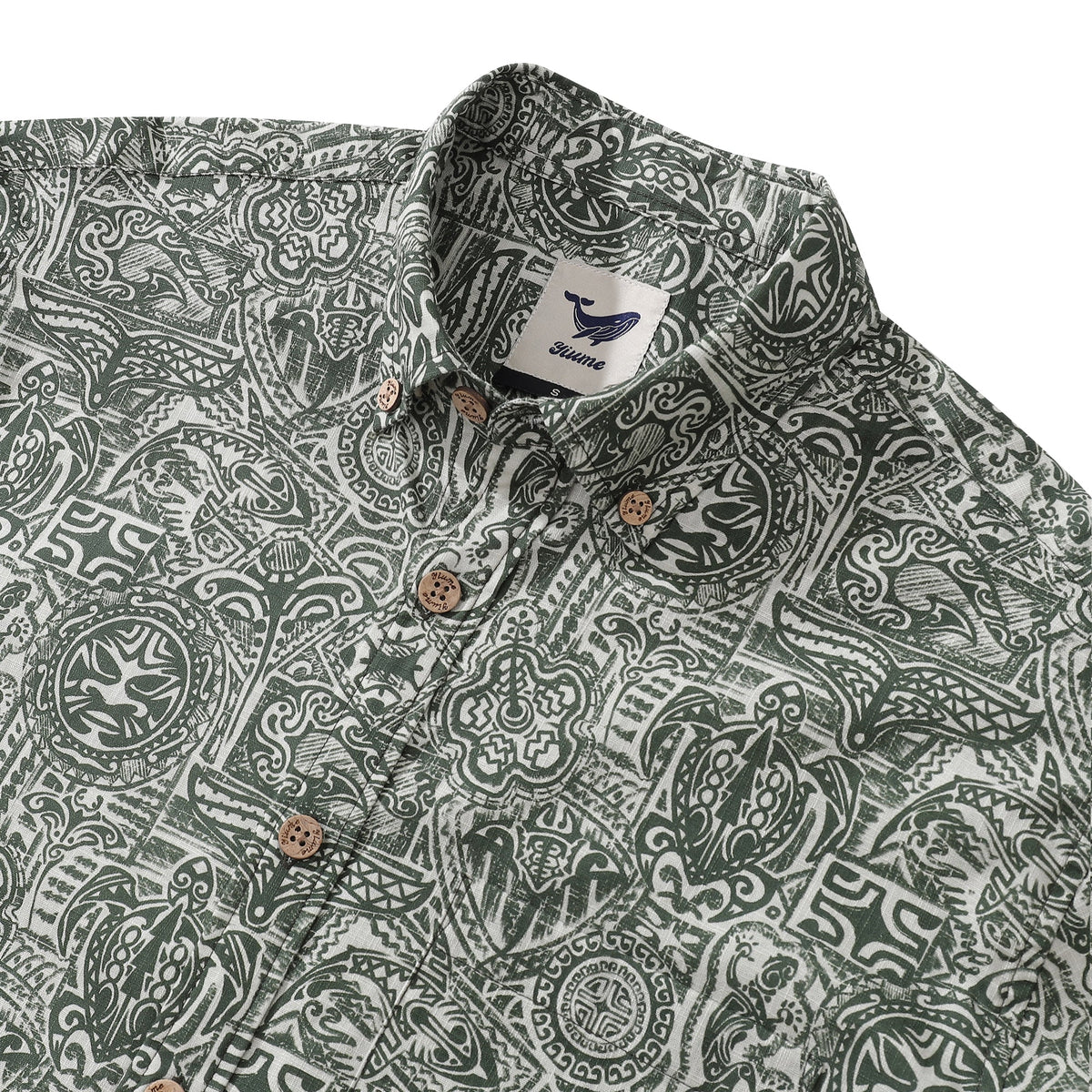 Long Sleeve Hawaiian Shirt For Men Guardian Totem Cotton Button-down Aloha Shirt By Sun